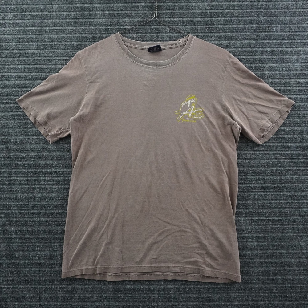 American‎ Eagle Graphic T-Shirt Mens Small Brown Vintage Y2K Distressed Jamaica